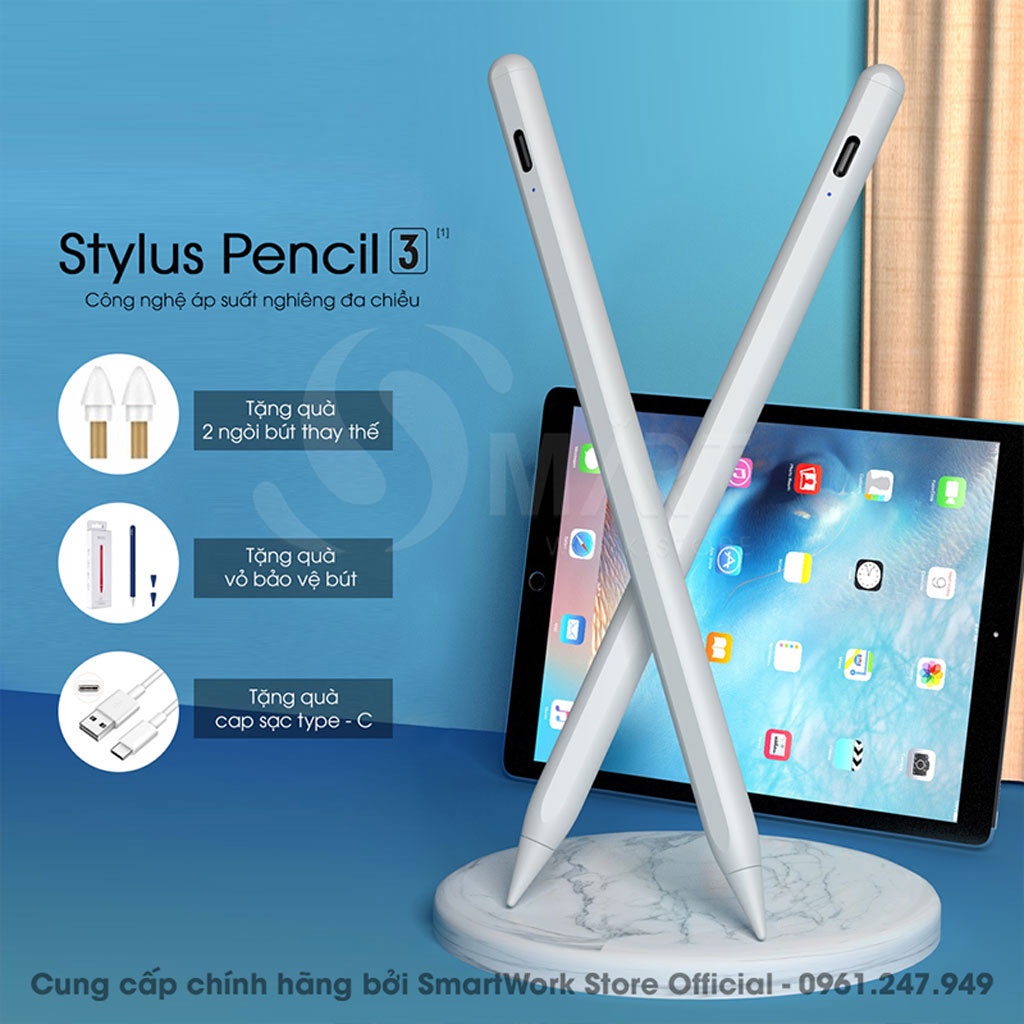 Bút Cảm Ứng Stylus Pencil G3 New 2022 Chuyên Dụng Cho Ipad 2018/ 2021/ 2022 - Chống Chạm Nhầm, Cảm Ứng 1 Chạm Siêu Nhạy