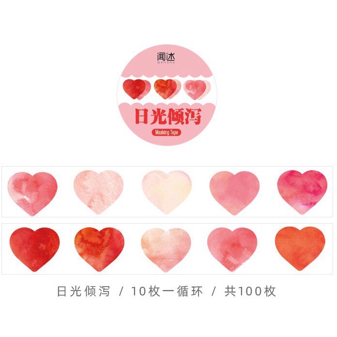washi chấm dot và washi trái tim