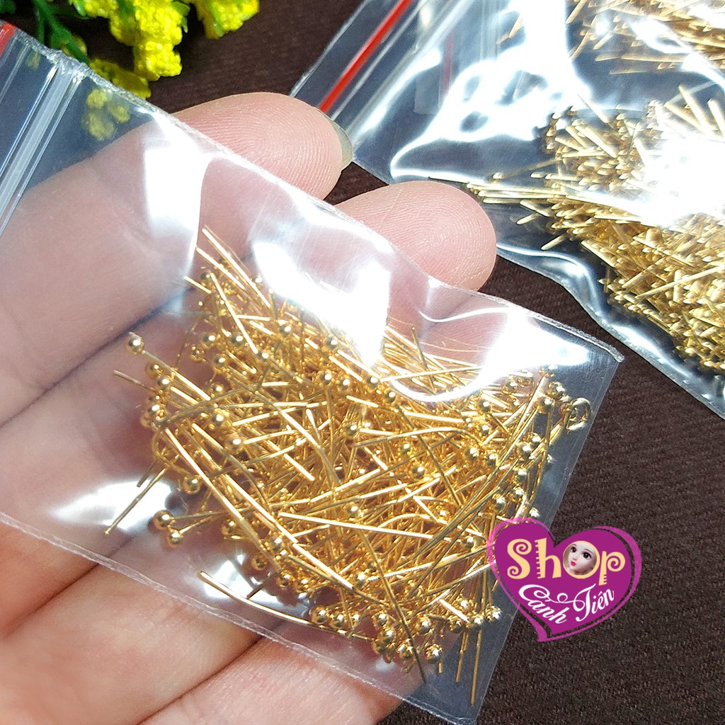 50-130 Đinh xỏ hạt đầu tròn làm trang sức thủ công rất sáng đẹp