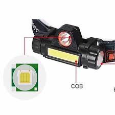 Đèn pin đội đầu 2 BÓNG 101 sáng Tặng Kèm Pin