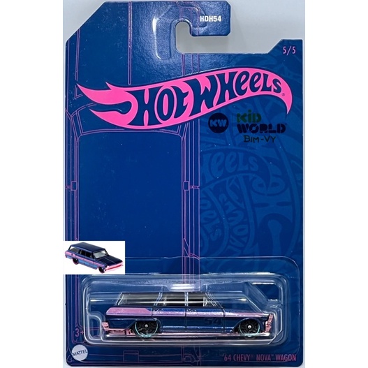 Xe mô hình Hot Wheels 54th Satin &amp; Pink Series '64 Chevy Nova Wagon HDH60.