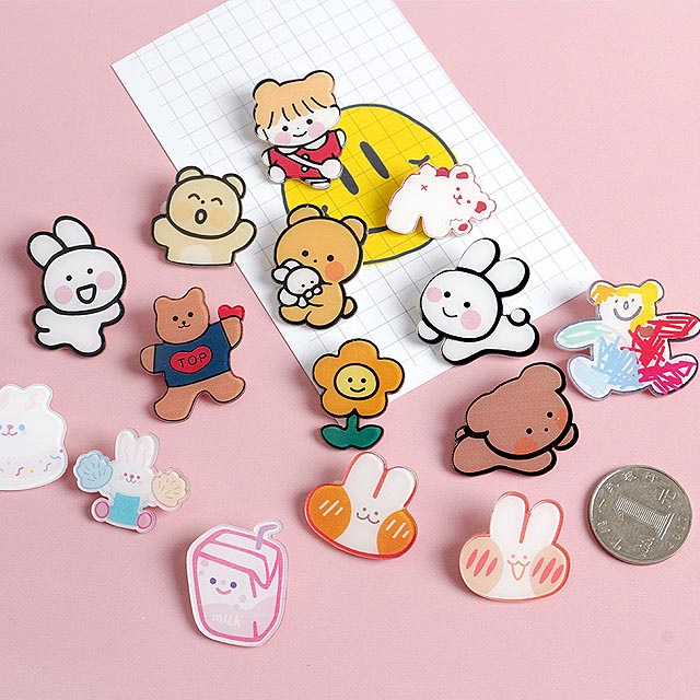 Ghim cài áo balo túi ví sticker trang trí hoạt hình cute dễ thương ST1