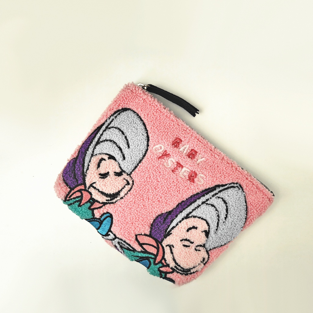 Túi Vải Bông Đựng Điện Thoại / Mỹ Phẩm Thêu Hoạt Hình Oyster Kiểu Nhật Bản Dễ Thương