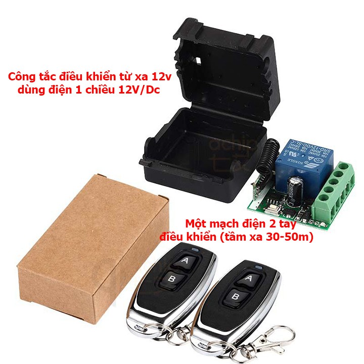 Bộ mạch công tắc điều khiển từ xa 12V/10A 2 remote  (2 TAY ĐIỀU KHIỂN)