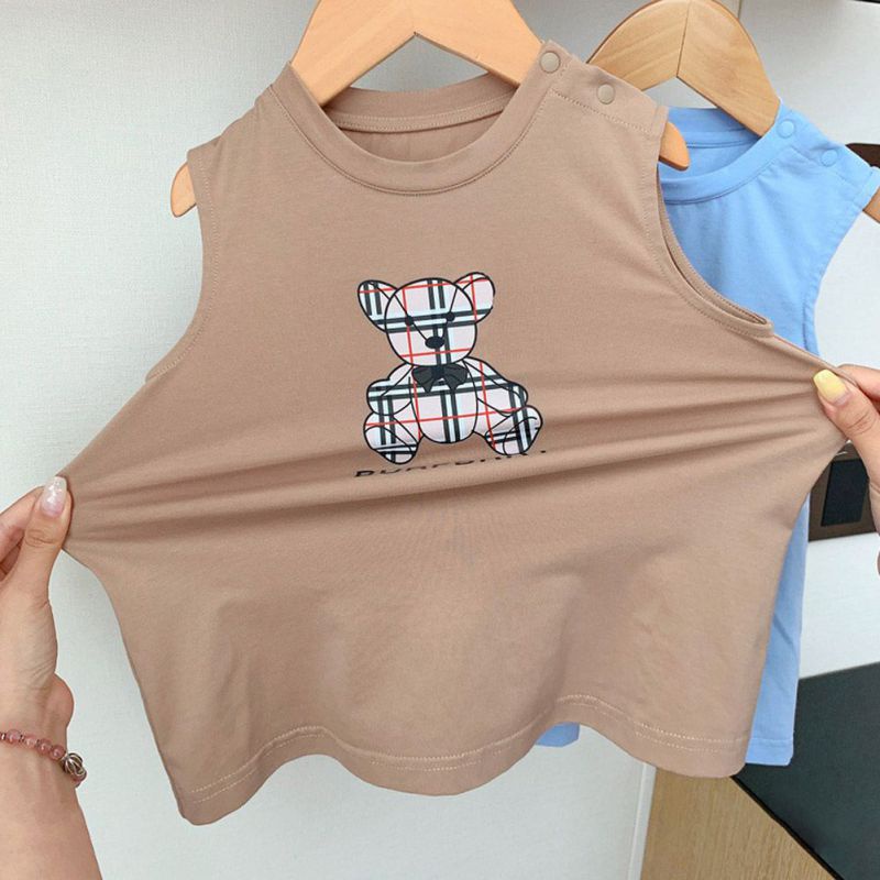 Đầm Không Tay In Họa Tiết Dễ Thương Thoáng Khí Phong Cách Phương Tây Cho Bé Gái