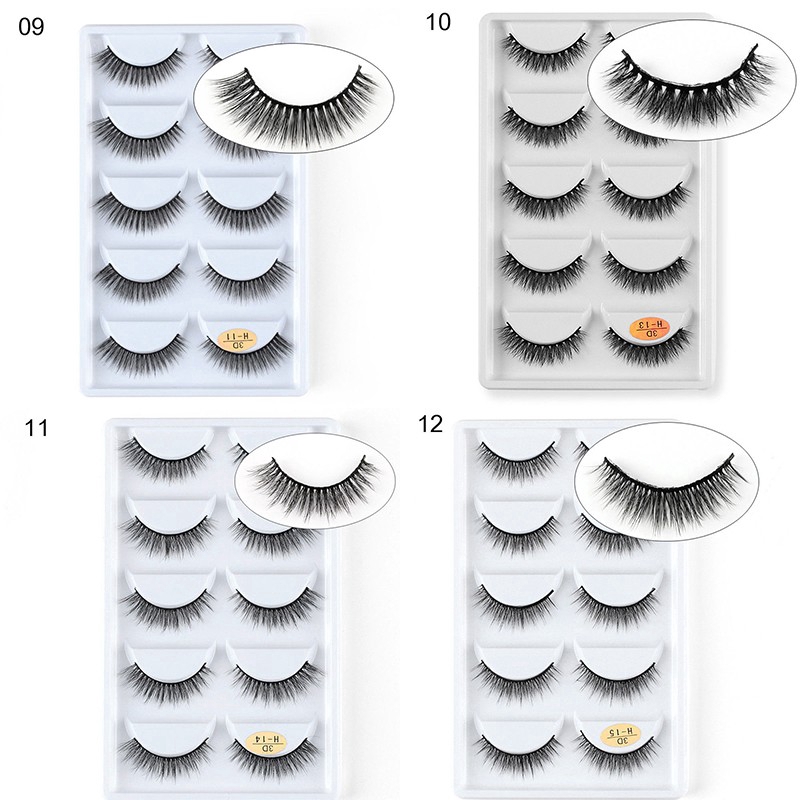 Set 5 Cặp Lông Mi Giả 3d Tự Nhiên Quyến Rũ Độc Đáo