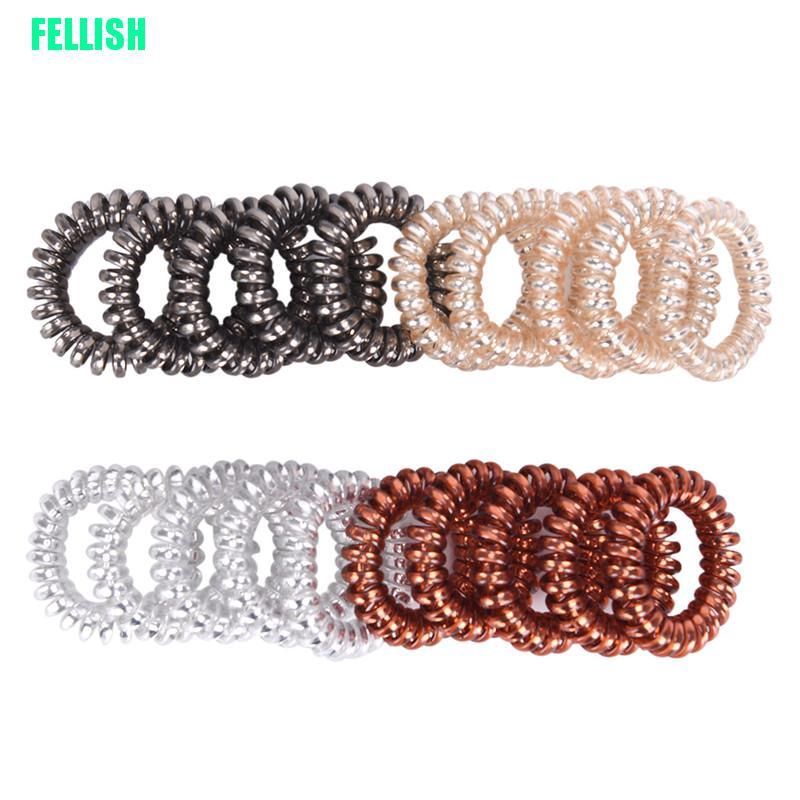 Set 1 / 5 Dây buộc tóc kiểu lò xo co giãn nhiều màu tùy chọn thời trang