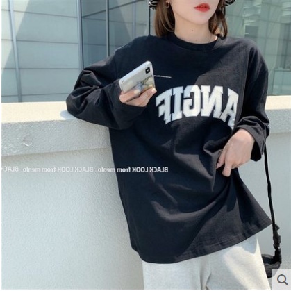 Áo dài tay nữ 2 màu sweater trắng đen
