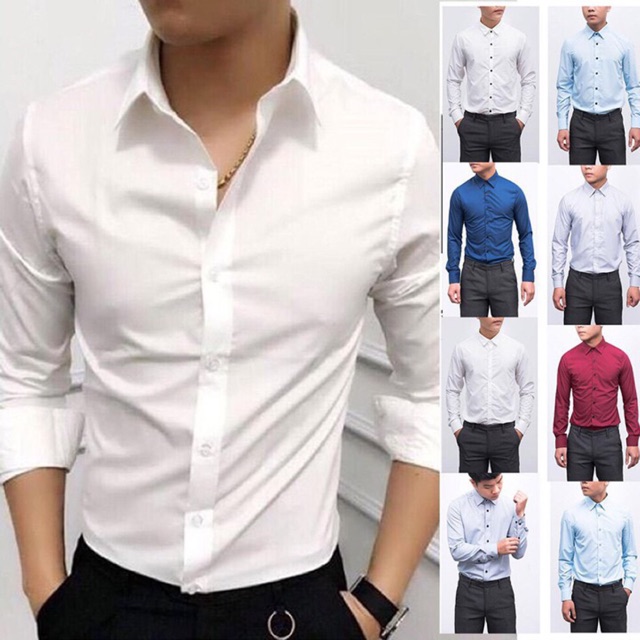 Áo sơ mi nam dáng chuẩn form ôm body, shop cam kết đẹp y hình