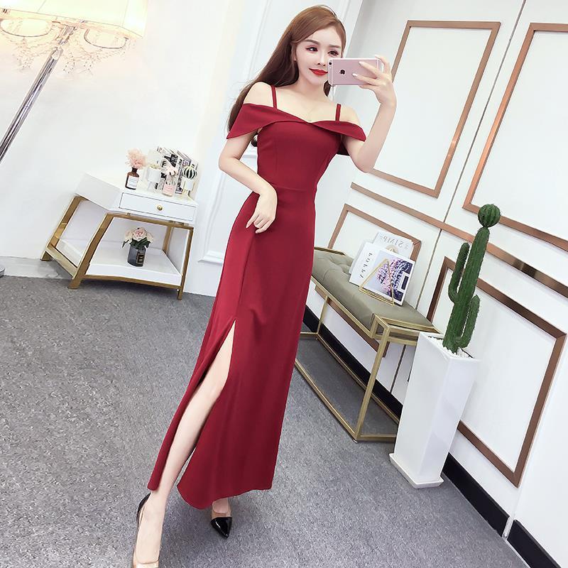 Đầm Dài Hai Dây Xẻ Tà Thời Trang Quyến Rũ Cho Nữ