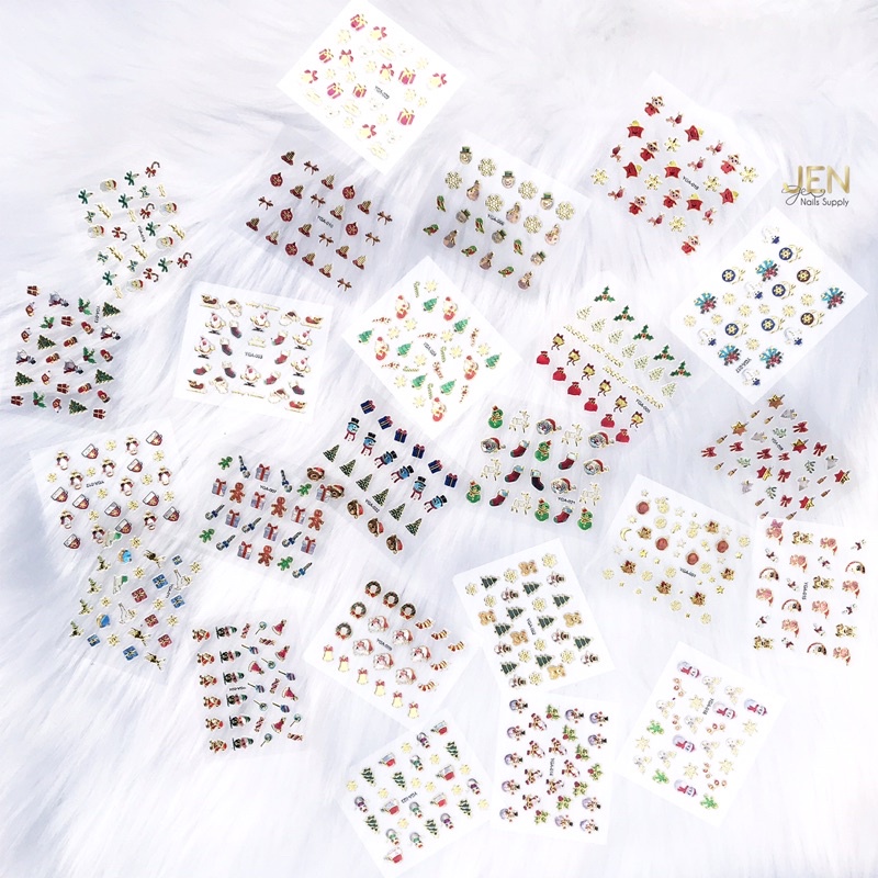 Sticker noel dán móng-hình dán nail bông tuyết giáng sinh