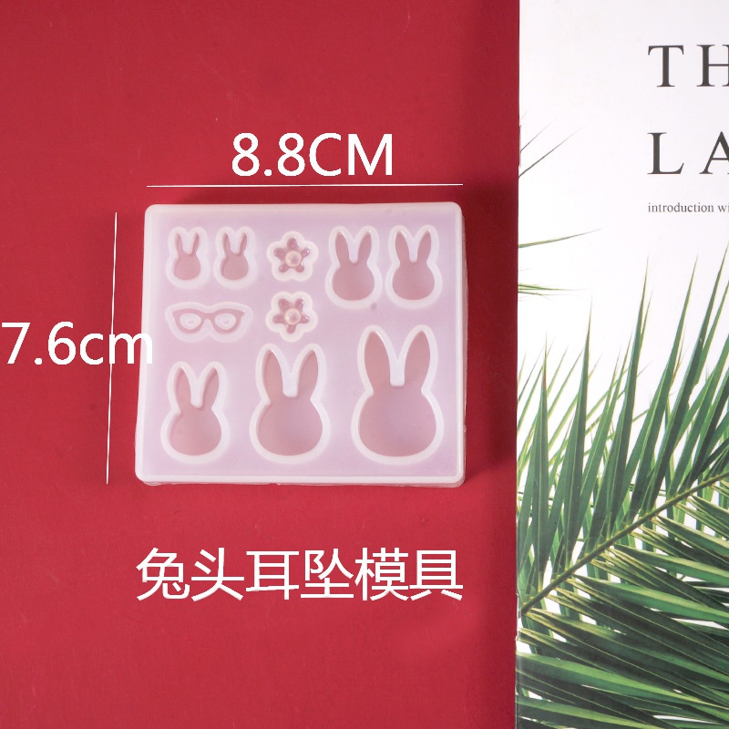 Khuôn Silicone Làm Mặt Trang Sức Nhựa Epoxy Uv Hình Mèo / Gấu / Ngôi Sao / Mặt Trăng / Trá