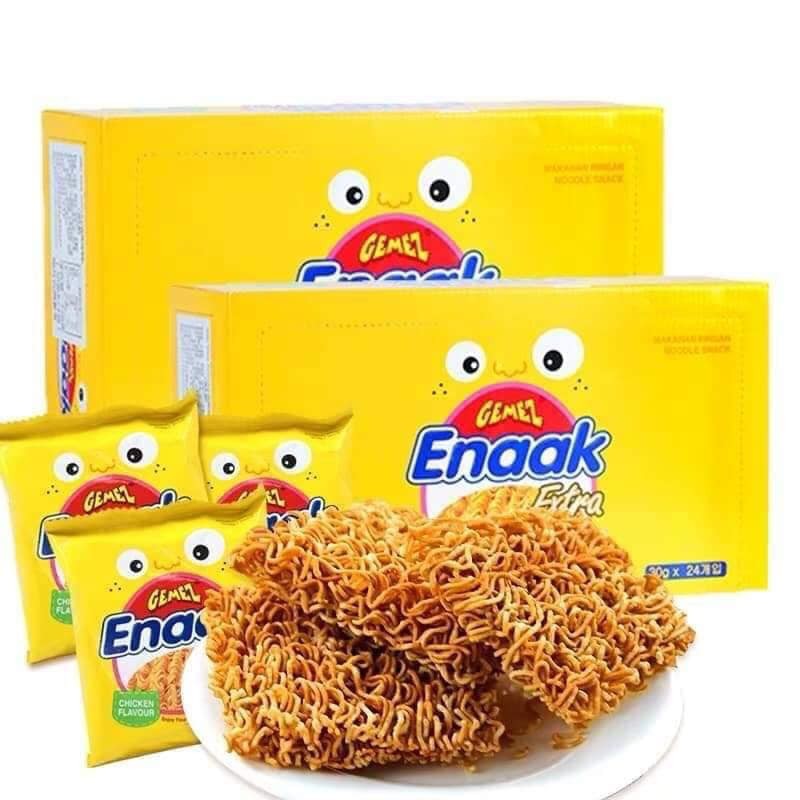 Mì ăn sống Snack Enaak vị gà hộp 24 gói/30gr (vàng)