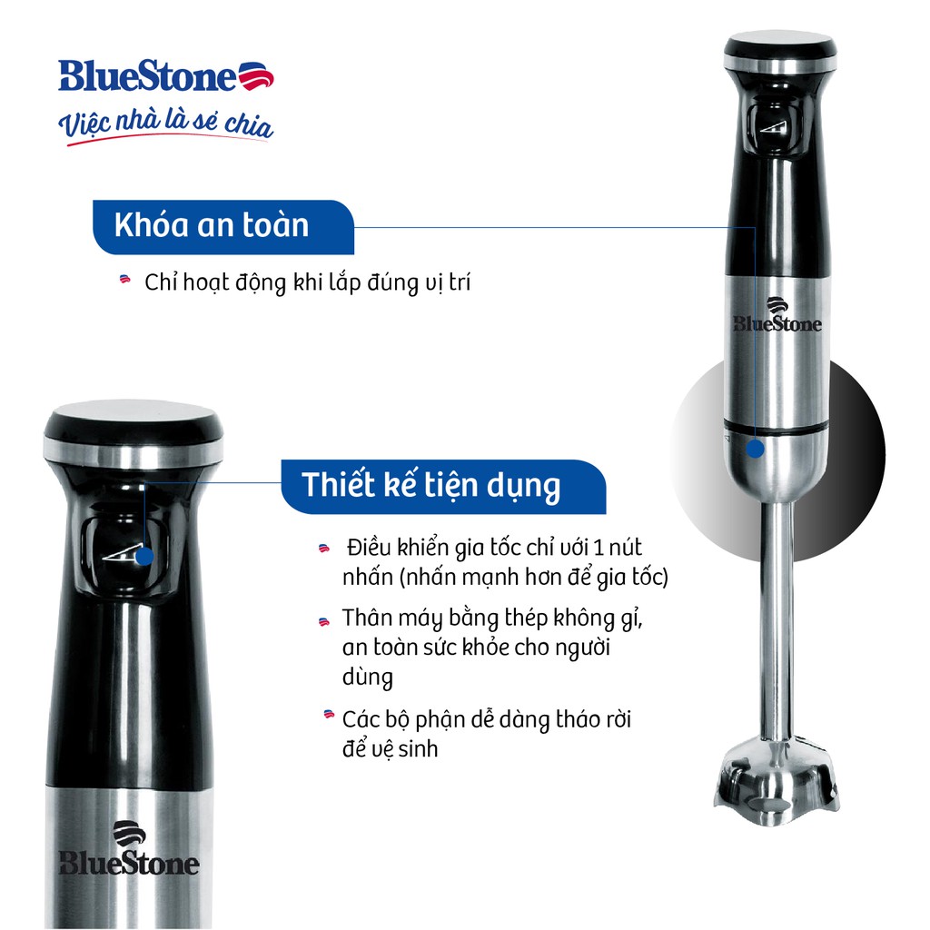 Máy Xay Sinh Tố Cầm Tay Bluestone BLB-5227 (800W)