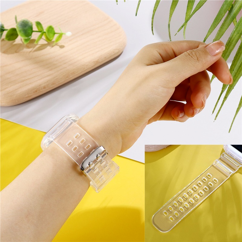 Dây Đeo Đồng Hồ Silicone Trong Suốt Cho Apple Watch Series Se 6 5 4 3 2 Iwatch Band Se 5 4 3 Kích Thước 38mm 40mm 42mm 44mm