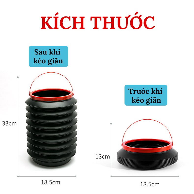 Thùng Rác Co Giãn Mini Để Trên Ô Tô – Dung Tích 4L