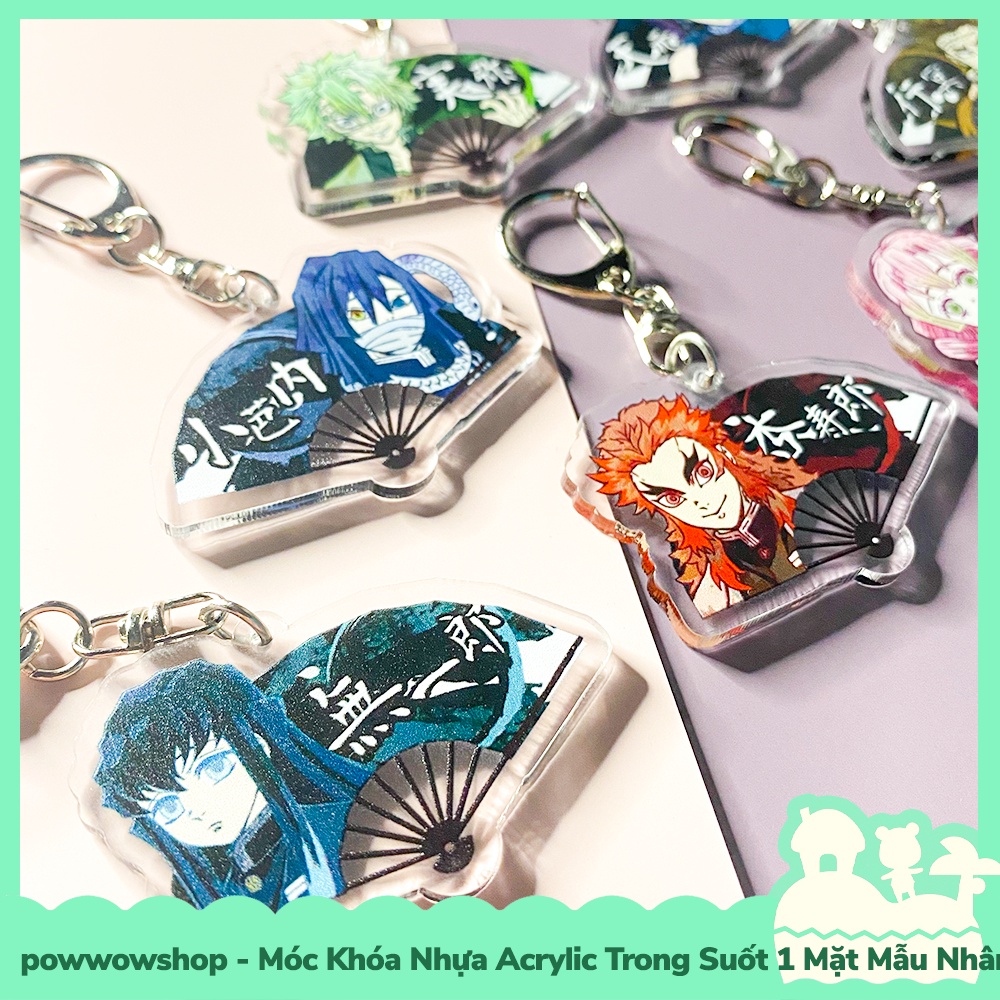 [Sẵn VN - Hỏa Tốc] Móc Khóa Nhựa Acrylic 1 Mặt Trong Suốt Mẫu Anime Manga Kimetsu No Yaiba Fan Arts