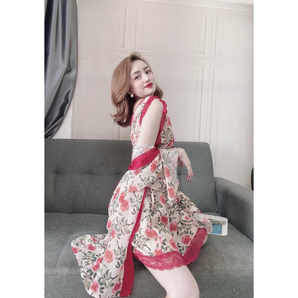 Váy Ngủ Xuyên Thấu Nữ, Set Đồ Ngủ Sexy 3 Món ( Váy Ngủ, Áo Choàng Kèm Quần ) , Đầm Ngủ Mặc Nhà Bigsize Chất Voan Tơ | BigBuy360 - bigbuy360.vn