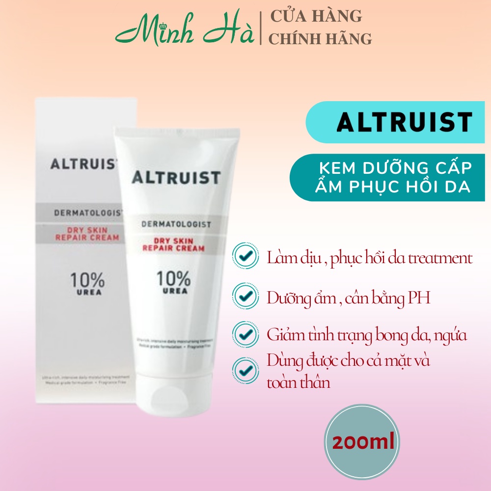 Kem dưỡng ẩm phục hồi ALTRUIST Dermatologist Dry Skin Repair Cream 10% UREA 200ML dùng được cho cả da mặt và body