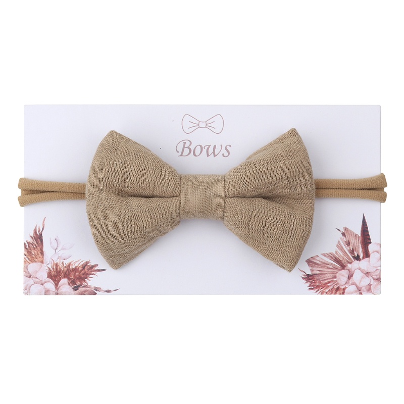Băng Đô Nơ Co Giãn Bằng Vải Cotton Mềm Màu Trơn Thời Trang Cho Bé