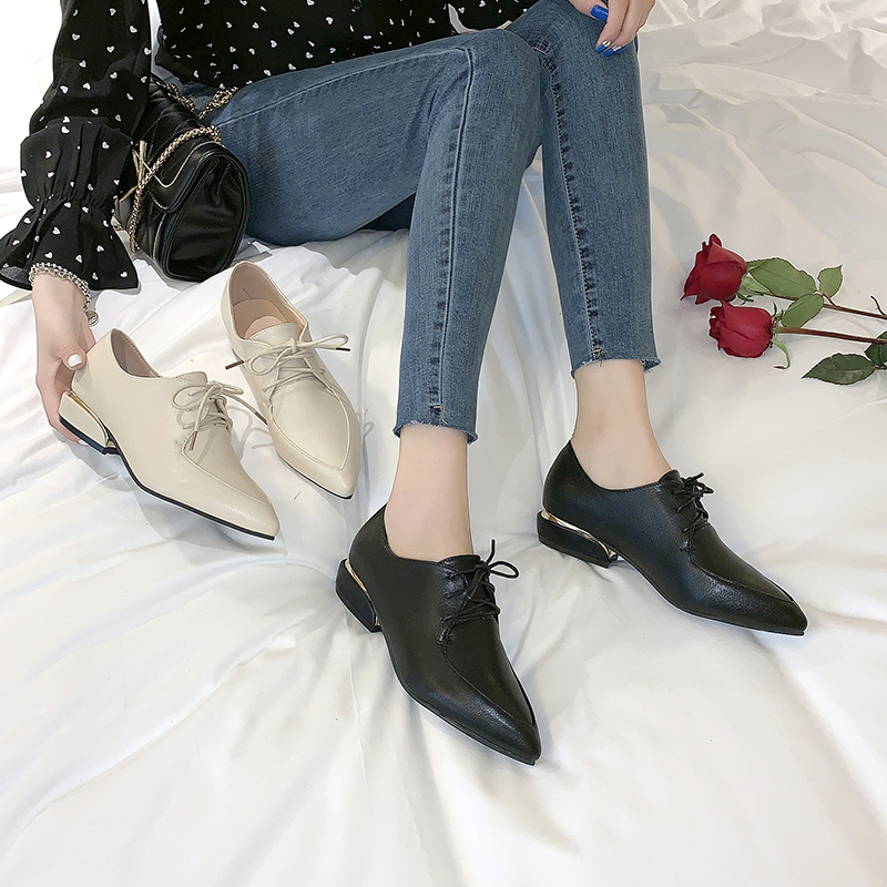 Giày Bệt Nữ Derby Mũi Nhọn Kiểu Anh Xinh Xắn | BigBuy360 - bigbuy360.vn