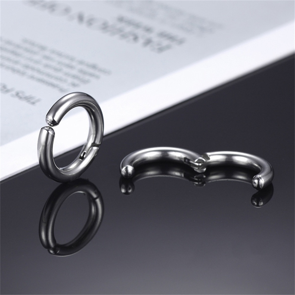 1 khuyên kẹp tai bằng thép titan không cần xỏ lỗ phong cách hiphop cho nam và nữ