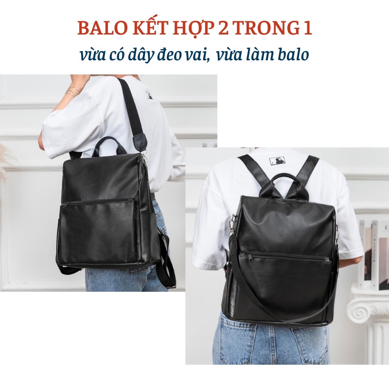 Balo Nữ Thời Trang Phong Cách Hàn Quốc Chất Liệu Da Mềm Chống Thấm Nước Đi Chơi Đi Học
