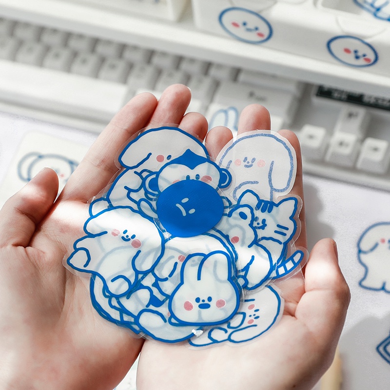 Bộ 40 Miếng Dán Hình Thú Cưng Dễ Thương Dùng Trang Trí Sổ Tay / Va Li / Laptop Diy