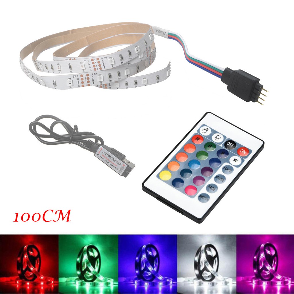 Dây Đèn Led 50cm 2835rgb Thay Đổi Màu Kèm Điều Khiển Từ Xa