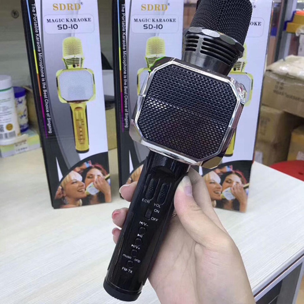 MICRO Karaoke bluetooth micro Không Dây SD10 🔥 FREESHIP 🔥 mic Đa Năng chỉnh giọng tích hợp loa - hàng chính hãng