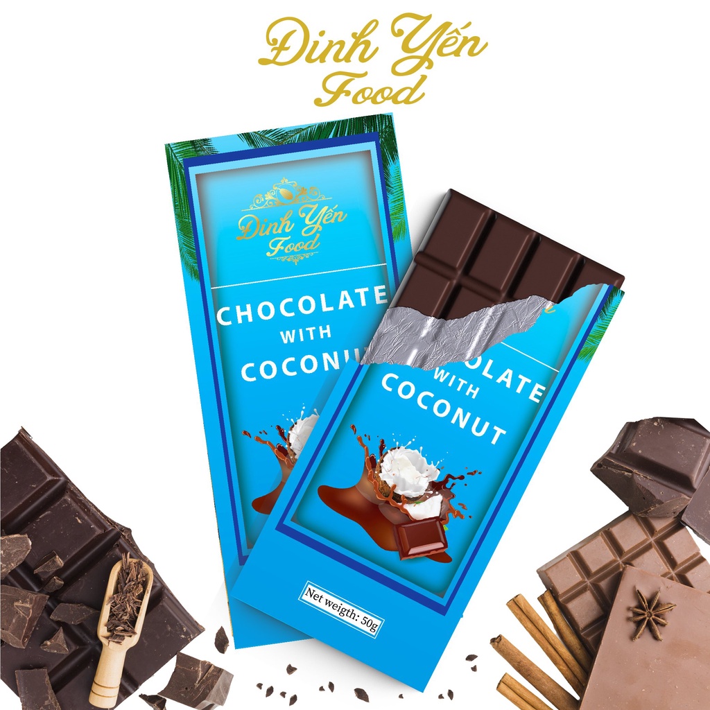 Socola Mix dừa DinhYen 50g đồ ăn vặt siêu ngon giá rẻ