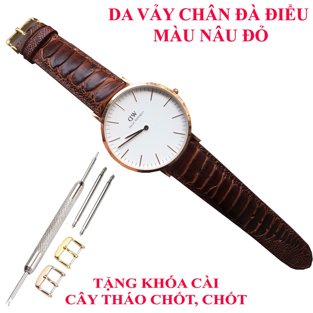 Dây đồng hồ da vẩy chân đà điểu