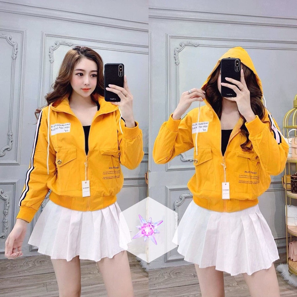 [Mã FAMAYWA giảm 10K đơn 50K] Áo khoác Nữ chất dù 2 lớp in chữ trước sau, form ôm eo ấn tượng - Hot nhất | BigBuy360 - bigbuy360.vn