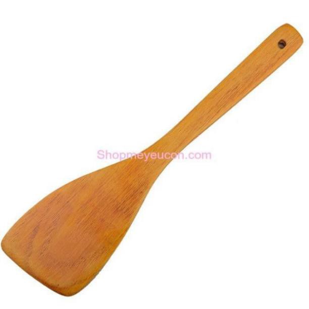 Xẻng gỗ dài đảo thức ăn chống xước chảo