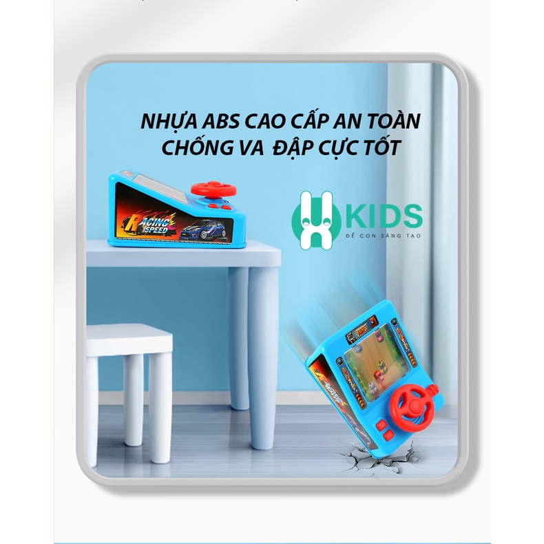 Đồ chơi đua xe ô tô mô phỏng như thật có vô lăng điều khiển kèm hiệu ứng âm thanh với nhiều cấp độ chơi cho bé