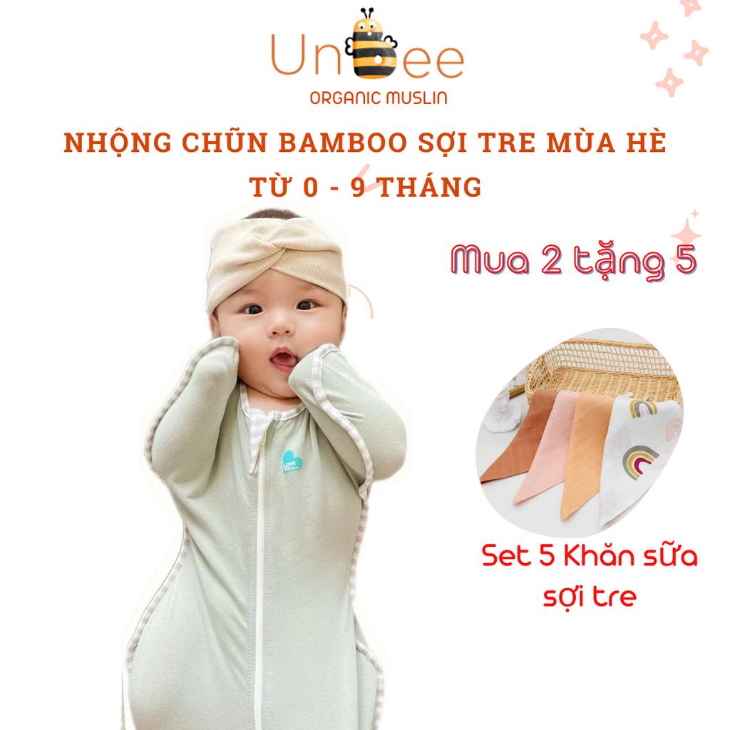 Nhộng Chũn Bamboo Sợi Tre Unbee Size Từ 0-6 Tháng Cho Bé Luyện Ngủ Easy