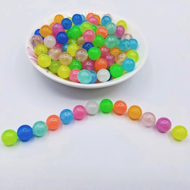 Hạt Nhựa Dạ Quang 6-12mm Dùng Làm Trang Sức Thủ Công
