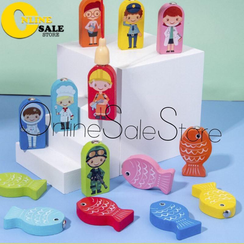 Bộ đồ chơi câu cá, ghép số bằng gỗ cho bé Montessori 63 chi tiết - Bộ Bảng Số Thông Minh bằng gỗ mới nhất