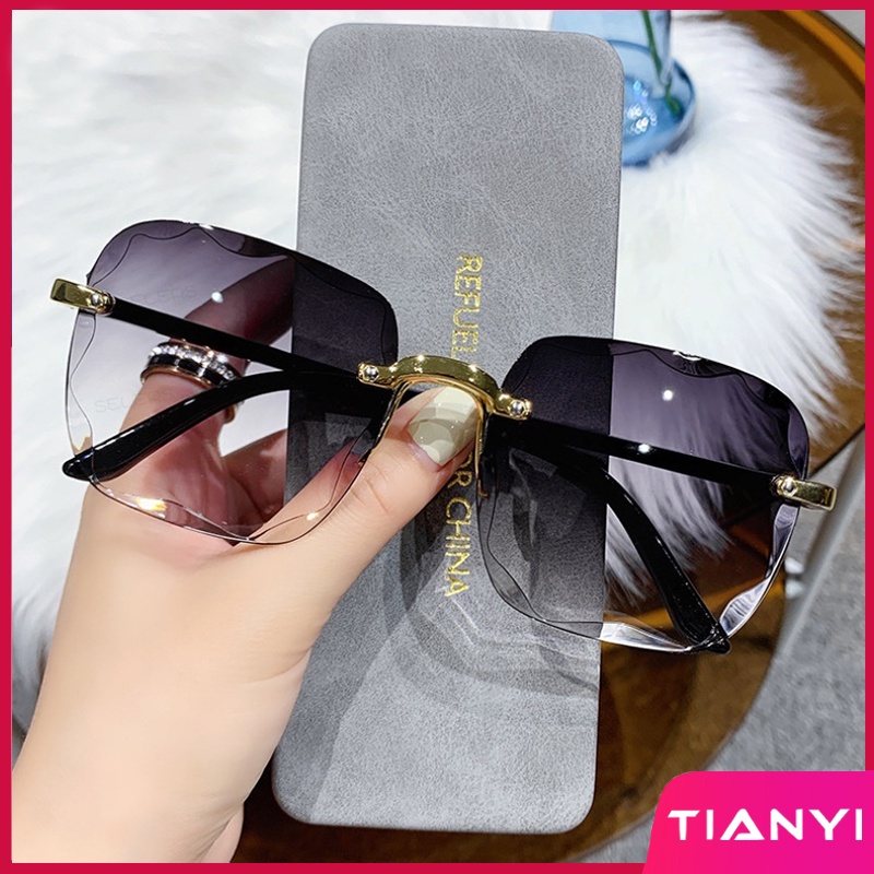 Kính Mát Gọng Vuông Không Viền Màu Gradient Thời Trang Cho Nữ