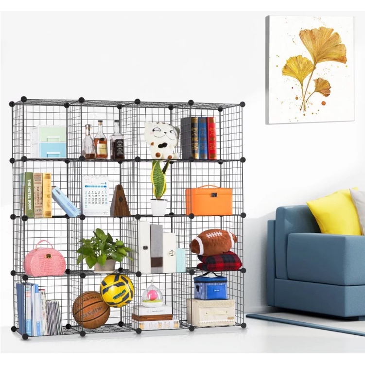 TẶNG CHỐT TỦ LƯỚI SẮT THÉP 16 Ô ĐỂ ĐỒ TIỆN DỤNG, ĐA NĂNG