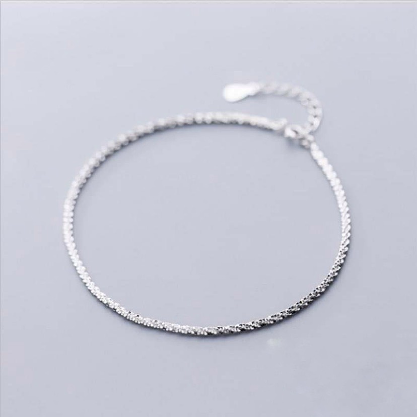 Lắc Tay Chân Bạc Rút Xi Kim, Vòng Tay Chân Nữ Thiết Kế Mở Dễ Dàng Điều Chỉnh Size Cao Cấp - HG JEWELRY