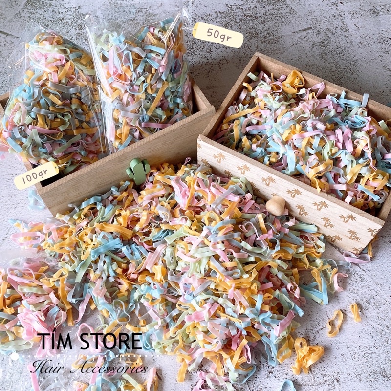 Thun cột tóc màu pastel co giãn, chun su buộc tóc TIMSTORE
