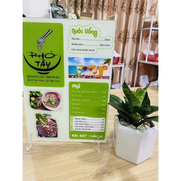 MENU MICA IN THEO YÊU CẦU