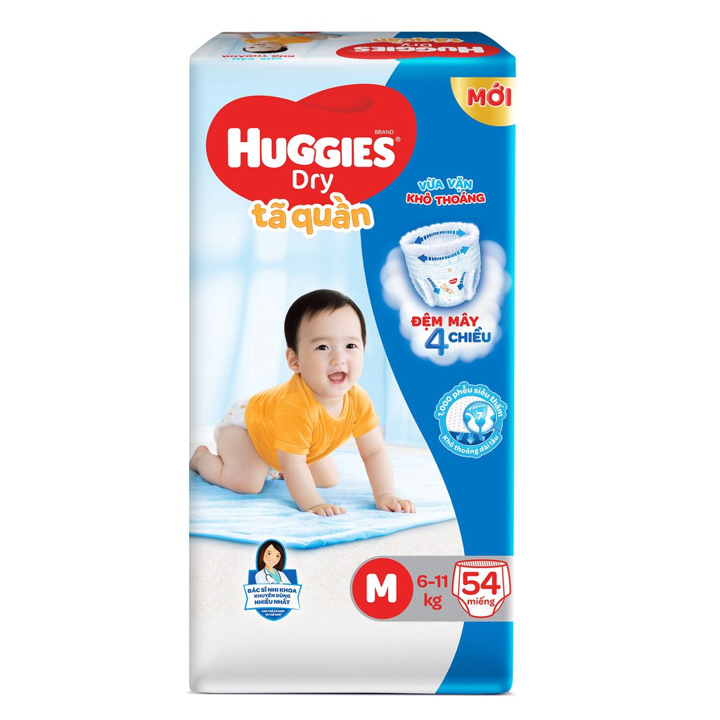 Tã Quần Huggies M54/L48/XL42/XXL38- CHÍNH HÃNG