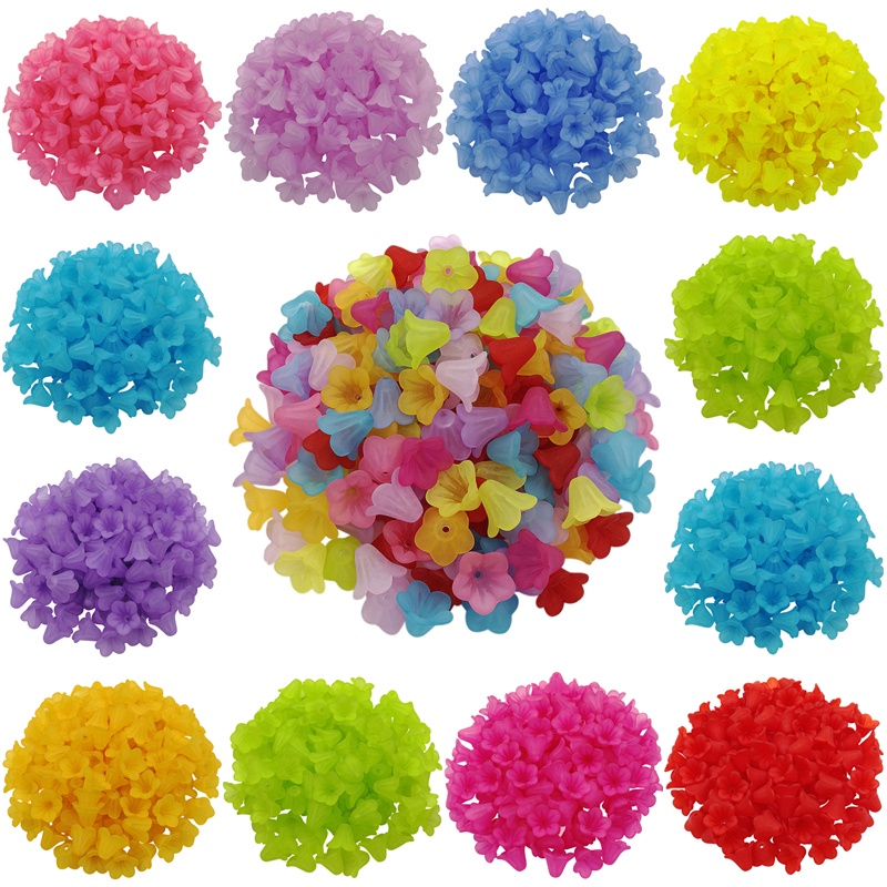 Bộ 50 bông hoa nhựa acrylic trong suốt dùng cho trang trí