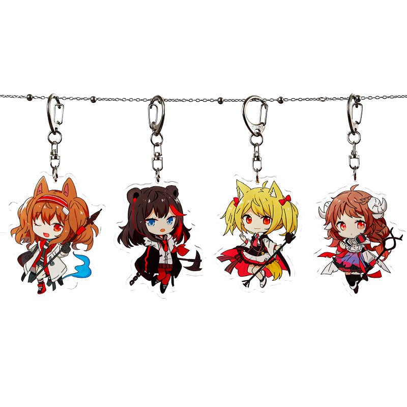 ( Mica trong acrylic) Móc khóa Arknights ver đứng 1 in hình anime chibi