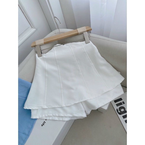 ❤️Set áo xanh khoét ngực thắt nơ + short trắng ❤️❤️