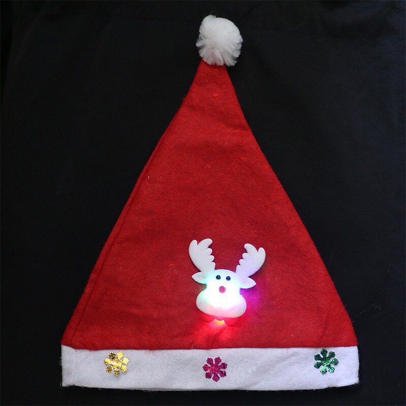 Mũ NoelGIADUNGTONGKHO1Mũ Noel có đèn phát sáng độc đáo thời trang, Mũ giáng sinh xinh xắn cho người lớn và trẻ em