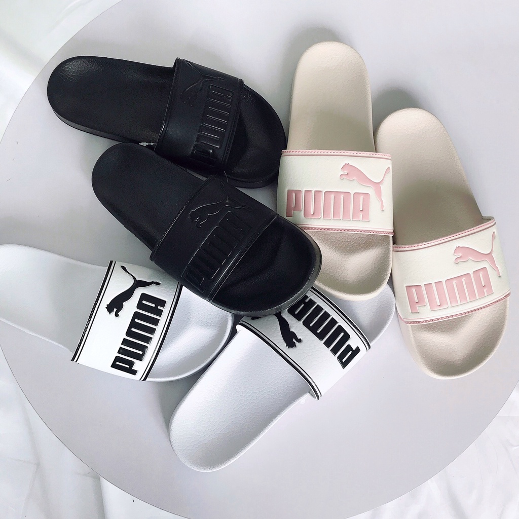 [AUTHENTIC 100%] [SẴN] DÉP PUMA LEADCAT TRẮNG/ ĐEN/ HỒNG CHÍNH HÃNG SALE (FORM DÉP TO ĐI LÙI 1 SIZE)
