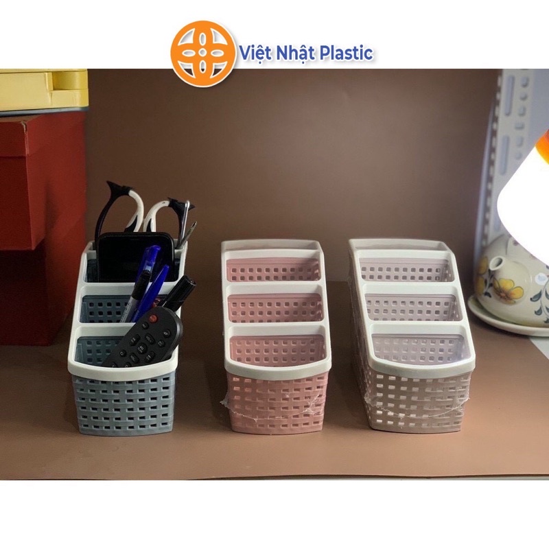 Khay nhựa tiện ích 4 ngăn Việt Nhật - khay đựng bút, dụng cụ học tập